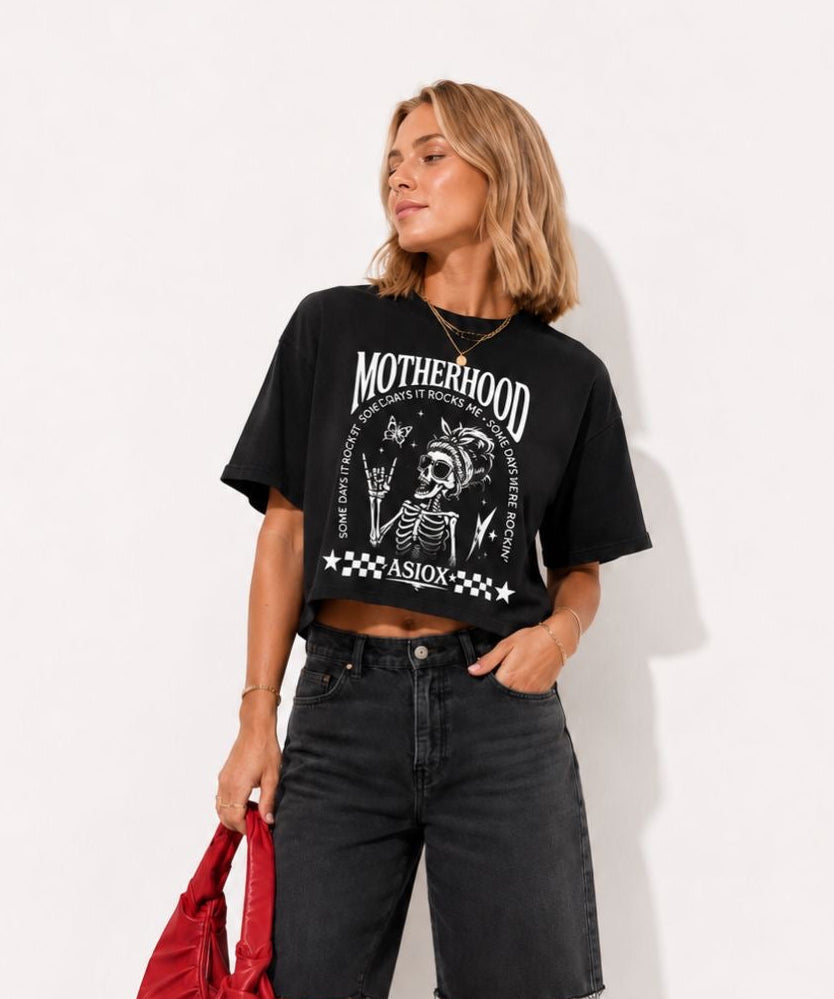 ASIOX CAMISETA CROP White