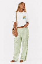 ASIOX CAMISETA CROP GREEN
