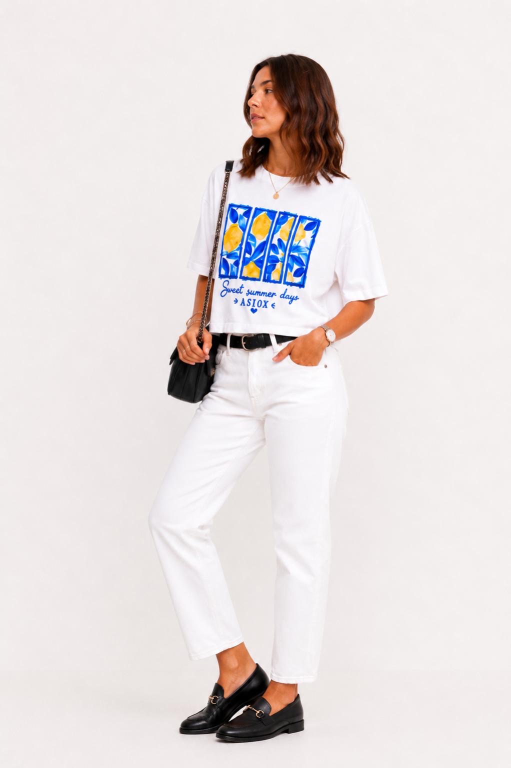ASIOX CAMISETA CROP Grecia