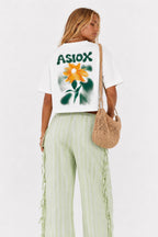 ASIOX CAMISETA CROP GREEN